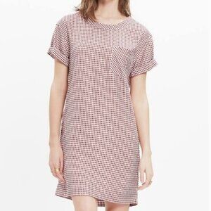 Madewell Red White Gingham Shift Dress size Small
